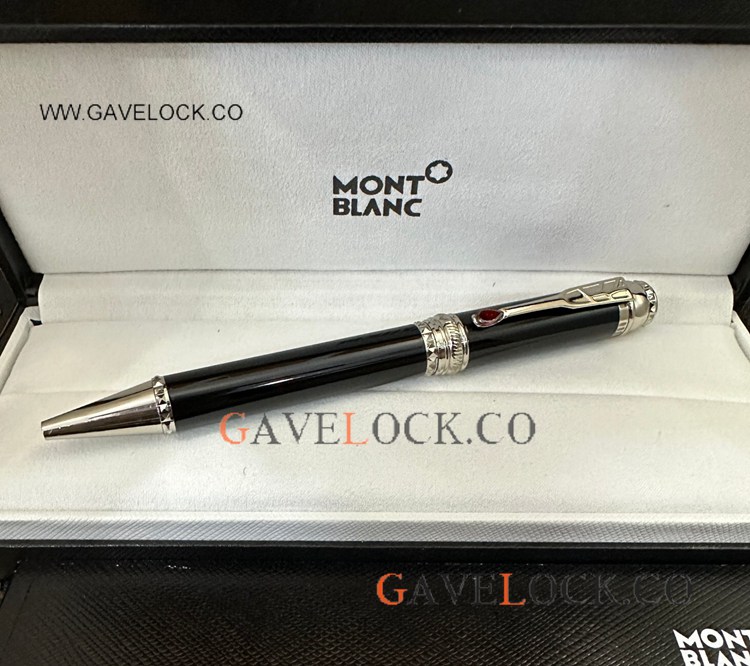 New Copy Mont blanc Scipione Borghese Ballpoint Black Resin